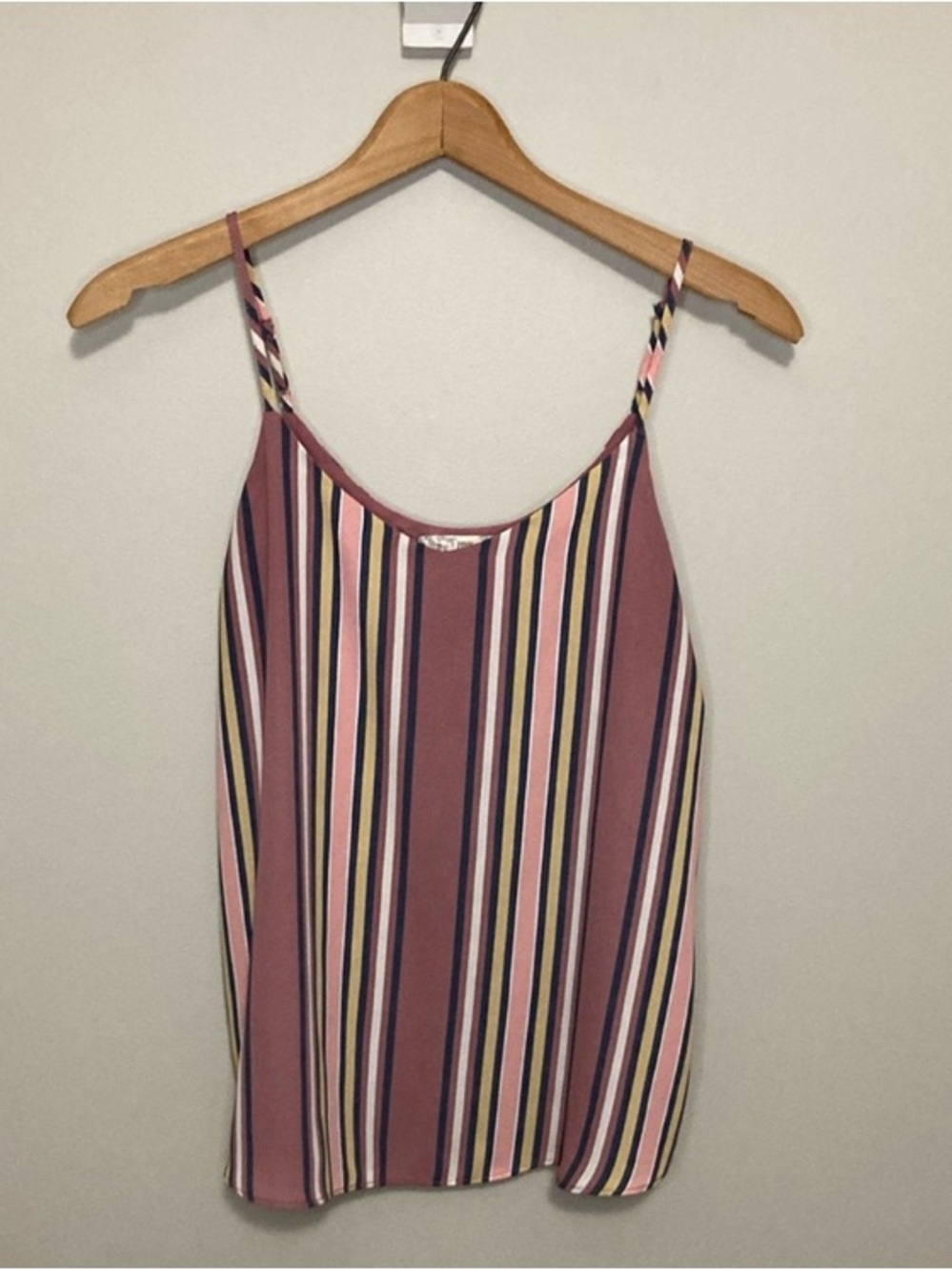Pink Republic Mauve Multi-Stripe Spaghetti Strap Cami, Size Small Top